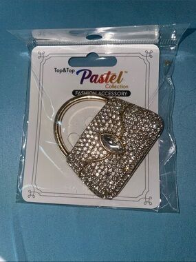 Crystal Bag Broach- Gold